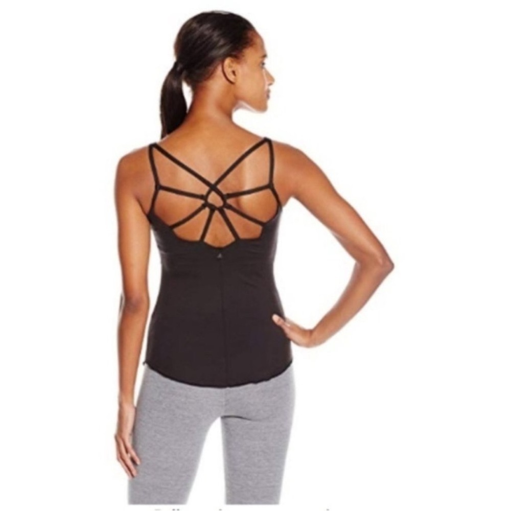 Prana Dreaming Athletic Black Strappy Tank Women’s  M Workout Yoga Running